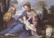 Simone Cantarini,Called Il Pesarese Rest on the Flight into Egypt (mk05) Sweden oil painting artist